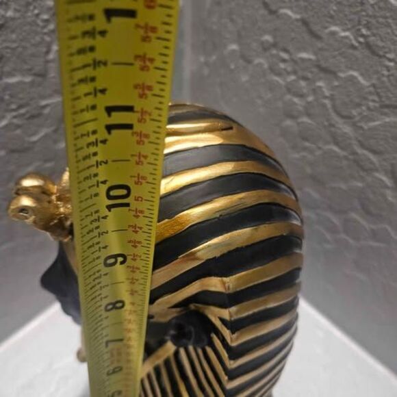 Egyptian Black and Gold Statue Mask of Tutankhamen 10" - Picture 4 of 4